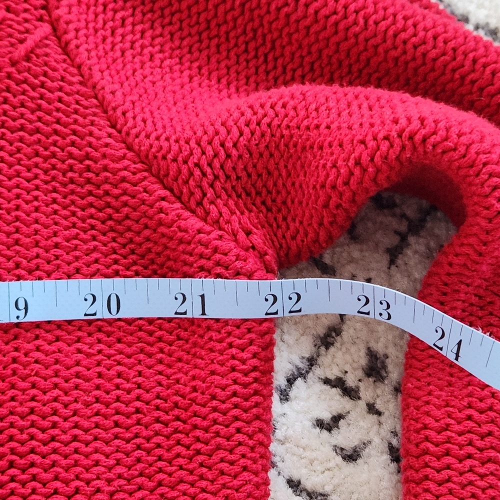 Chico's Cardigan Sweater Chunky Heavy Warm Red Rivet Big Buttons Large/ 3 - Picture 10 of 14